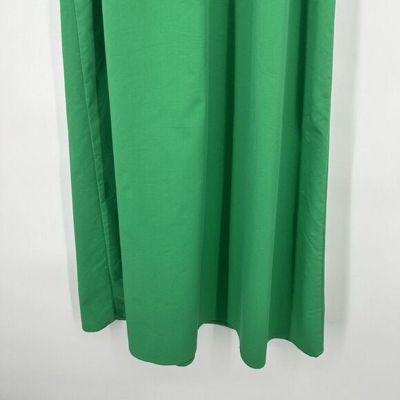 Drew Green Poplin Tie Front Midi Dress Empire Waist Sleeveless Ruffle Size M - Picture 8 of 10